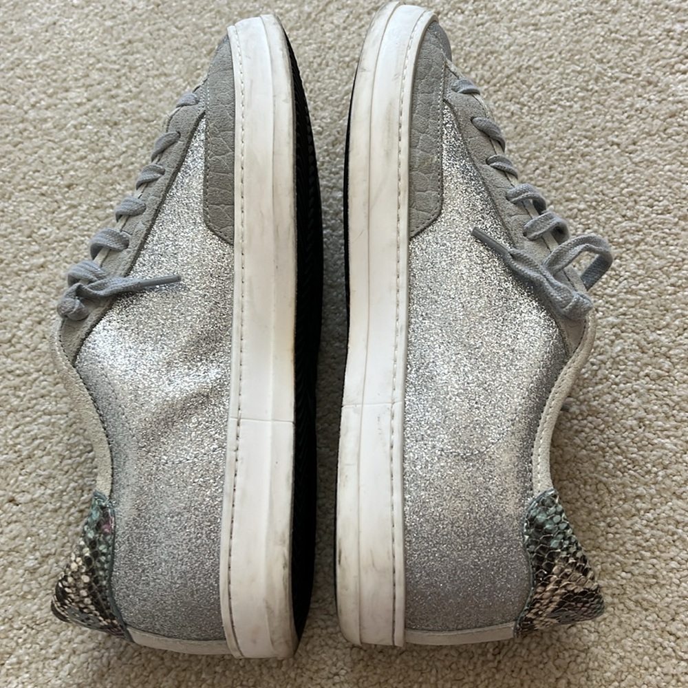 P448 Silver Glitter Women's Sneakers - Picture 4 of 8